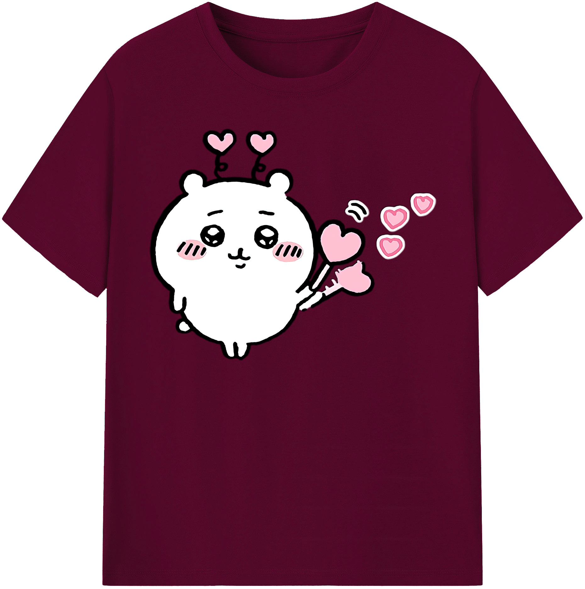 （画像用） ちいかわ ちいかわ Chii-kawa chiikawa レディースカジュアルプリントTシャツ（綿100％）
